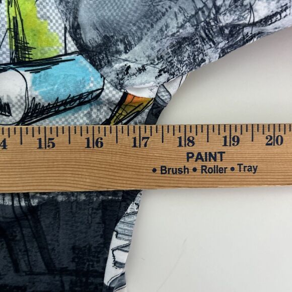 SNOSKINS Button Top Womens Small Colorful Artsy Graffiti Abstract Fun Casual - Picture 9 of 12